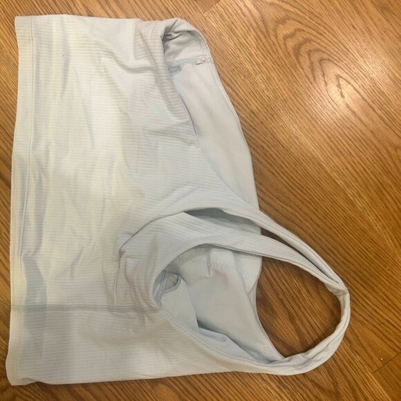 lululemon Ribbed Nulu Asymmetrical Yoga Tank Top in Sheer Blue Size 12 - Picture 4 of 5